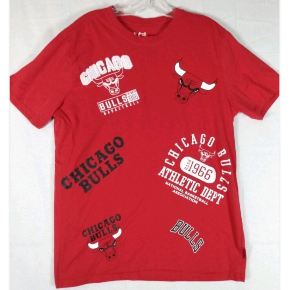 NBA Ultra Game Chicago Bulls Tshirt Men's Large Red Puffy Lettering Graphic Tee